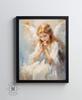 Charming Heavenly Guardian Charming Heavenly Guardian, 30X40 Cm, Light Oak Wooden Frame, 230 Gsm Matte Paper