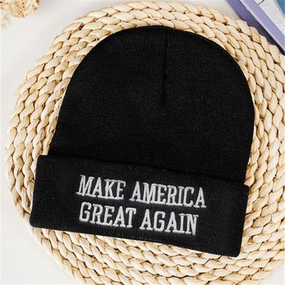 Winter Hat Makes America Great Again Trump President Election Campaign Knitted Thick Elastic Warm Windproof Cycling Outdoor Cap Headgear