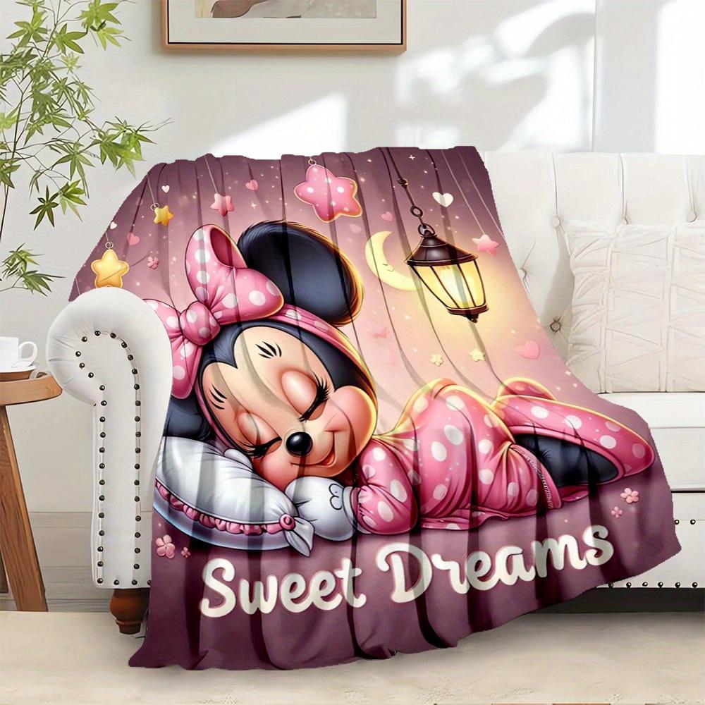 

1 pc Flannel Minnie Mouse Sweet Dreams Bedding Throw Blanket Sofa Coverlet Gift Home Decorative Soft Warm Plush Throw for s Room Decoration 130x150cm
