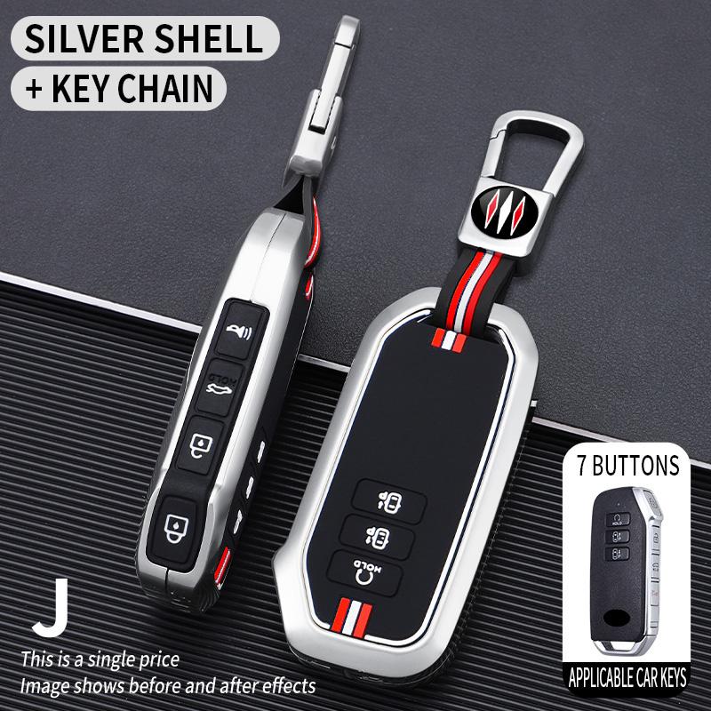 7 Button Zinc Alloy + Silicone Car Key Case Cover Protective Shell Fob For Kia Sorento MQ4 2020 2025 2025 EV6 K8 V6 Remote
