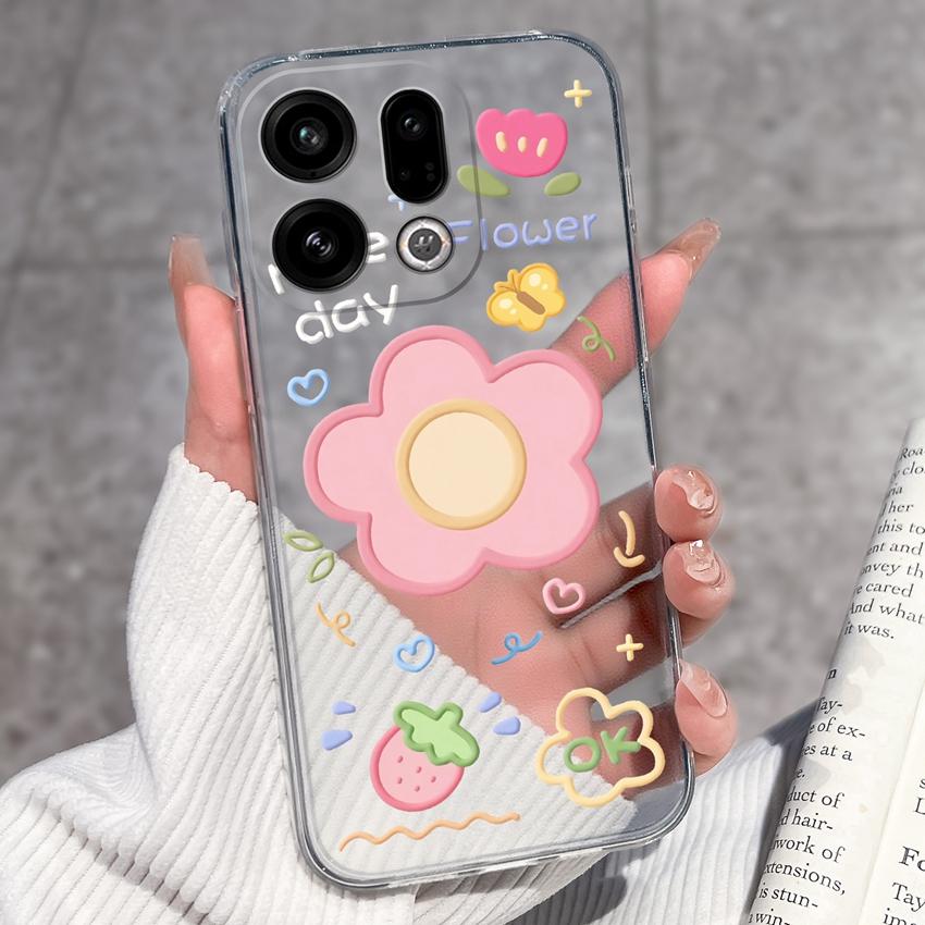 For Oppo Find X9 X8 X7 X5 Pro X2 Lite Reno8 Pro Pro+ Phone Case Black Cat Wine Glass Patterns Transparent TPU Protection Covers For Oppo Bumper Casing