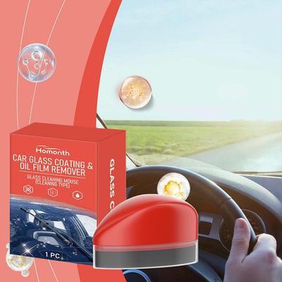Car Windshield Cleaning Mouse Glass Water Oil Film Stain Paste Tools Remover Cleaning Auto Detailing Spots Removal U0S6
