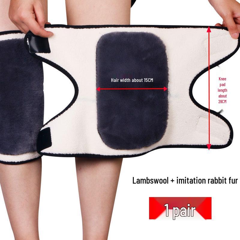 Warm Lamb Wool Velvet-Lined Knee Pads for Joint Protection - Ideal for Middle-Aged & Elderly Men and Women During Autumn and Winter