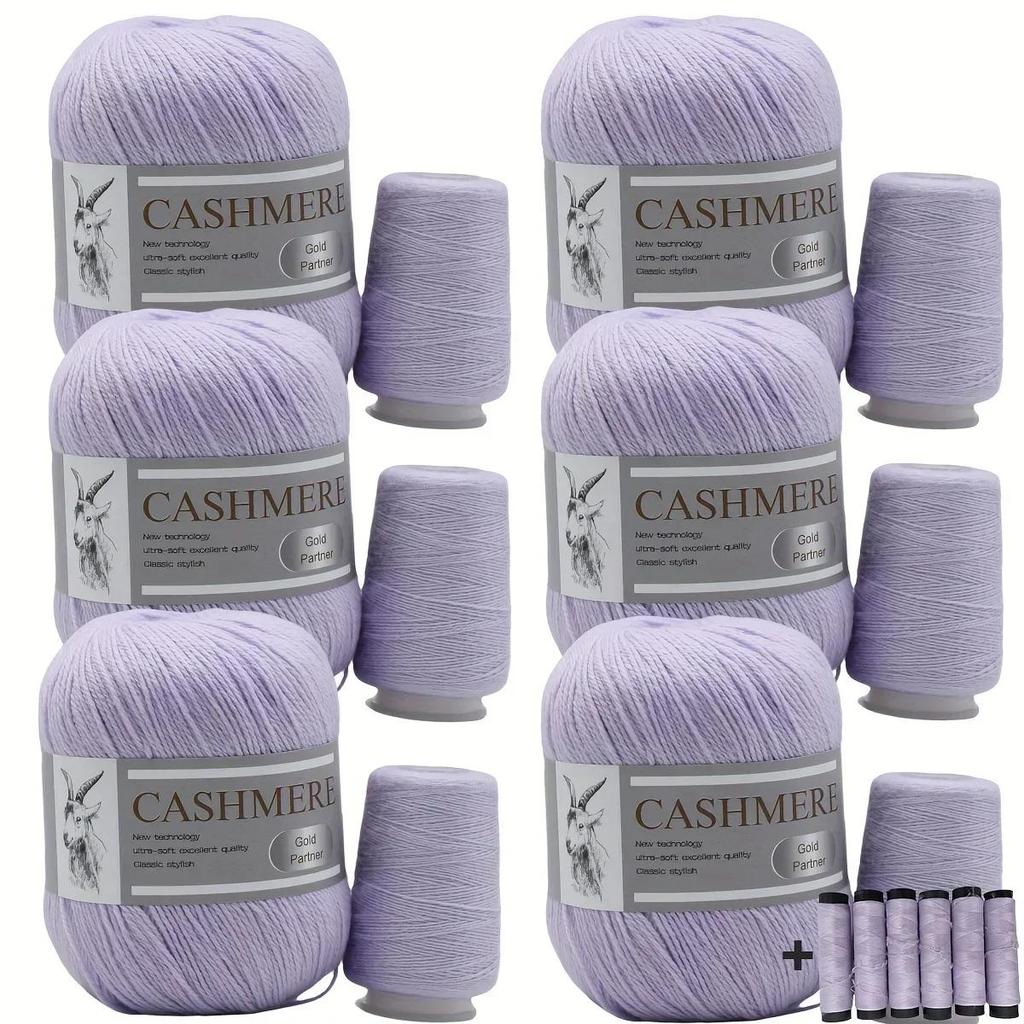 6 Pcs Cashmere Blend Yarn Worsted Weight Bundle for Coats Machine Washable Ultra Soft Knitting Crochet Yarn DIY Crafts