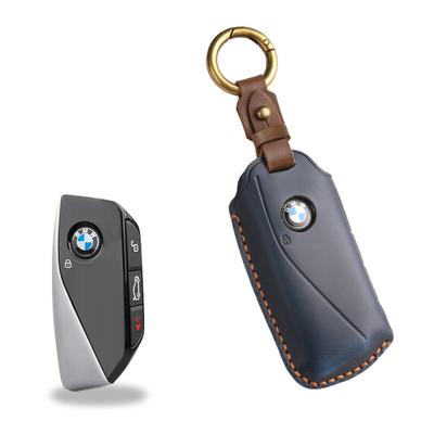 Funda retro de cuero para llave es adecuada para BMW cuero vacuno genuino carcasa nueva hecha a mano llave protección especial carcasa anillo