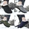 Extra Large Men's Waterproof Non-Slip Cotton Slippers, Size 48 - Velvet-Lined for Winter Warmth, Anti-Freeze Home Shoes for Middle-Aged & Elderly.