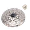 5 Set 30mm Decorative Flower Screw Back Buttons Vintage Screw Buttons with 4.5mm Screws Silver for PU Leather DIY Zinc Alloy