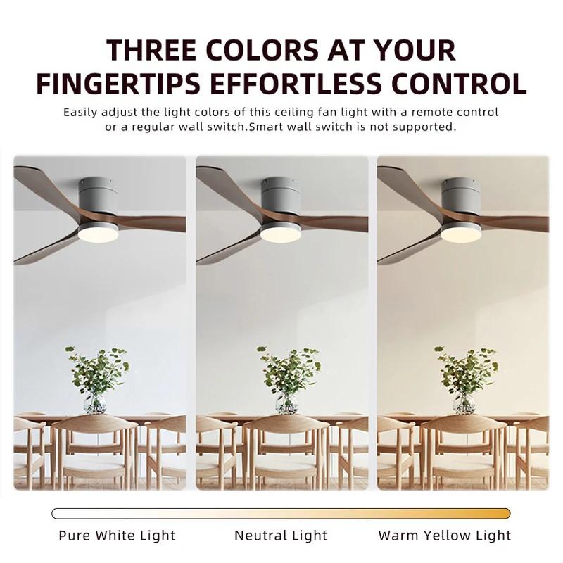 46-56" Low-Profile Electric Fan Light Household Integrated LED Lighting Fan Living Room ABS Blades Ceiling Fan Lamp