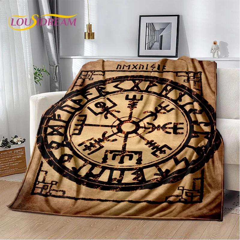 3D Viking Odin Valhalla Nordic Mythology Cartoon Blanket,Soft Throw Blanket for Home Bedroom Bed Sofa Picnic Office Travel Cover