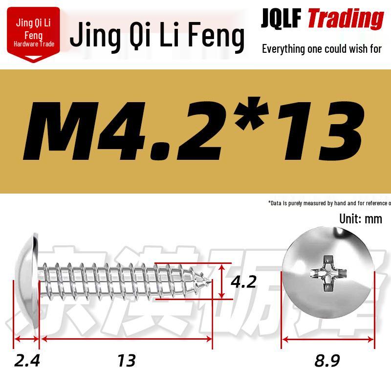 Flat Head Phillips Stainless Steel Self-Tapping Screw M3-M5 for Furniture and Wood.