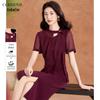 Elegant Tie-Neck Fake Two-Piece Midi Dress