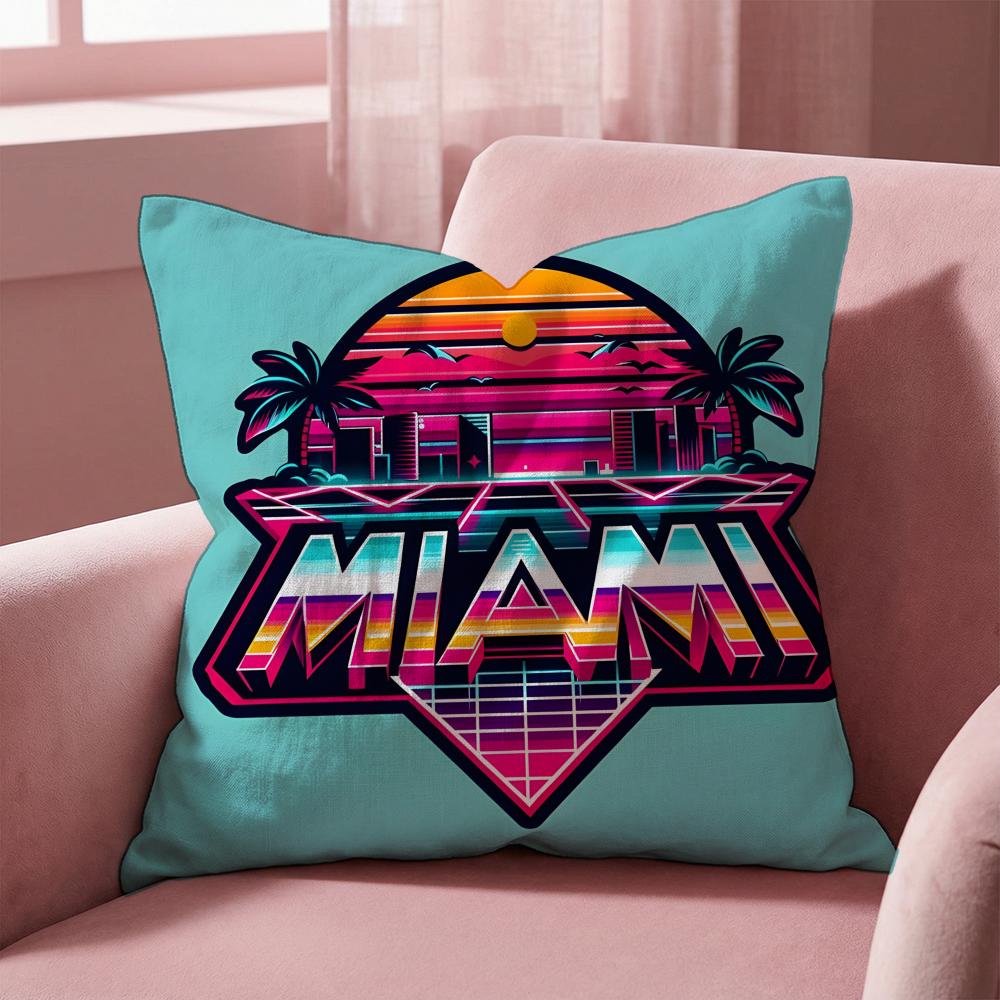 M-Miami Vice Movie Cushion Cover Multi-Scene Pillow Cover for Home & Car - Reversible, Soft & Durable for Daily Use