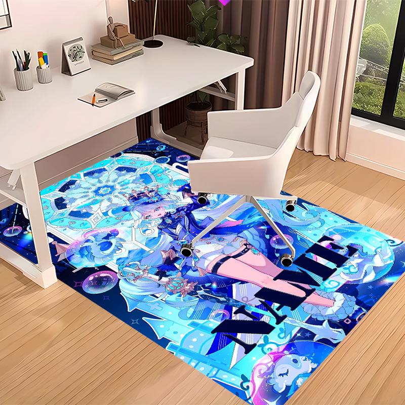 Custom personalization Genshin Impact Furina Print Area Rug - Soft, Washable Non-Slip Indoor Mat,Living Room,Home&Office Decorative Rug