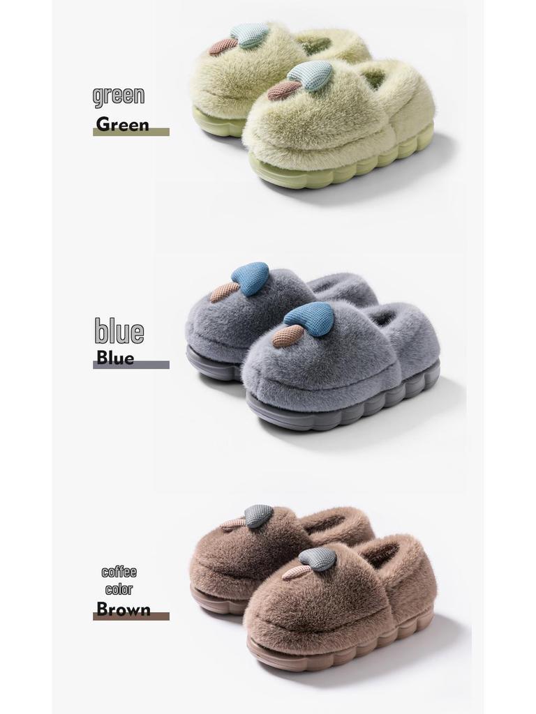 2025 New Style Anti-Slip Plush Slippers for Pregnant Women - Warm, Thick-Soled Indoor Cotton Shoes