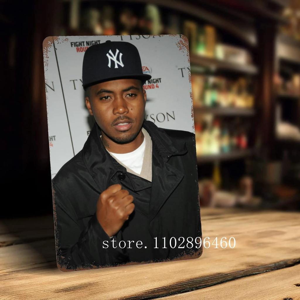 nas rapper Metal Plaques & Signs wall decor Vintage Tin Signs Captain Metal Poster Decor for Bar Pub Club Wall Decoration