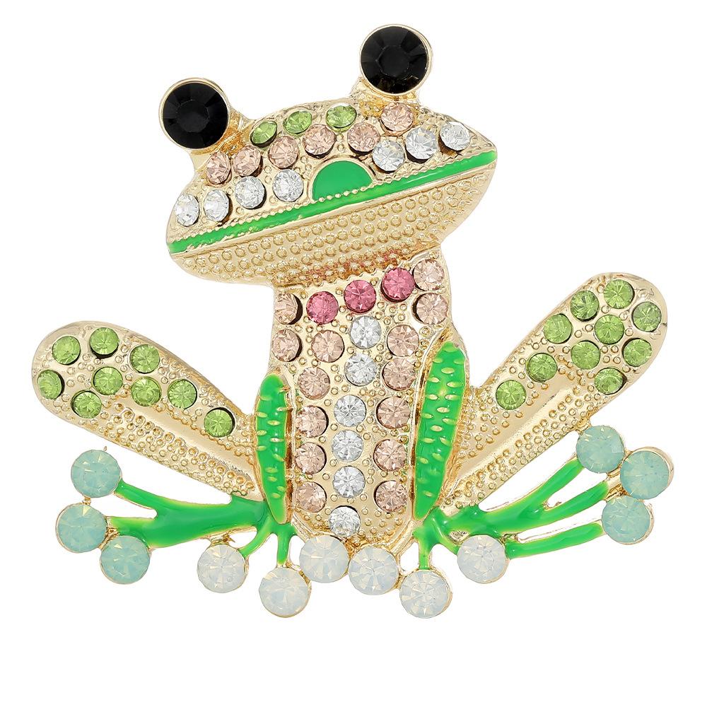 Diamond Studded Frog Brooch, Women's Brooch, Accessories, Gothic Clothing, Brooch, Jewelry, Fashionable Retro Personality