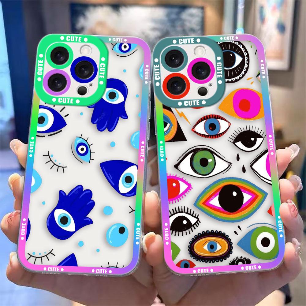 Funny Lucky Blue Evil Eye Clear Phone Case For VIVO Y400 Y100 Y75 Y51 Y50 Y36 Y35 Y28 Y22S Y21 Y20 Y19S Y17S Y16 Y15S Y04 Case