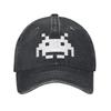 Washed Baseball Cap Space Invaders Summer Trucker  For Unisex Men Shooting Video Game Print Kpop Sun Baseball Caps