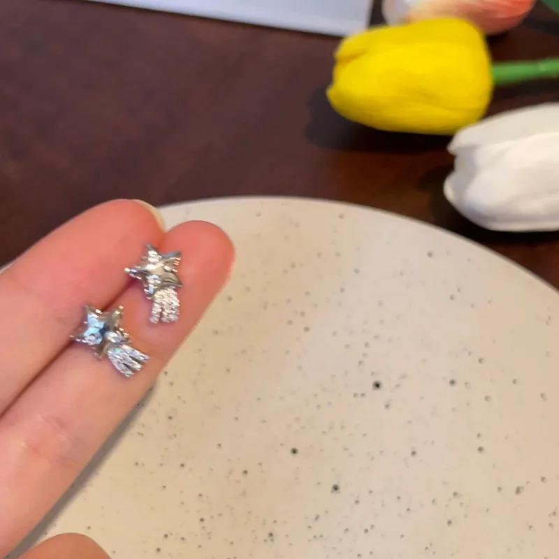 56 Types 925 Silver Zircon Puzzle Star Animal Geometric Stud Earrings for Women Fine Jewelry Minimalist Accessories