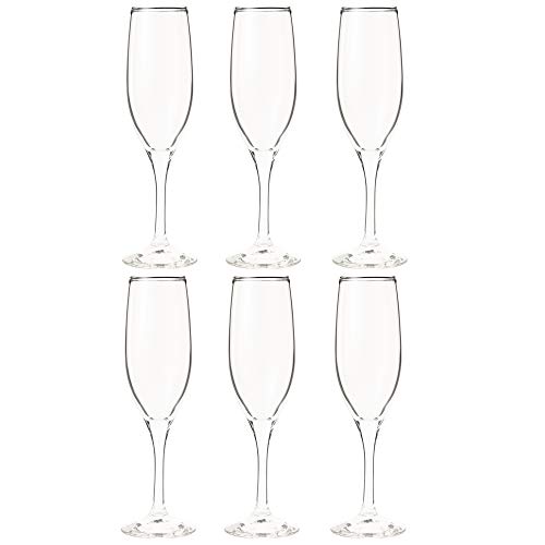 Toyo Sasaki Glass Legato "Beautiful Legs" Champagne Glasses, 165ml Flute Champagne, Set of 6, Made in Japan, Dishwasher Safe, Break-Resistant, Champag