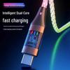 RGB 100W Fast Charging Type-C Cable for Apple and Huawei - Car Streamer Colorful Glow
