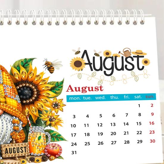 2026 DIY Desk Calendar Desktop Diamond Art Calendar Standing Monthly Calendar Planner for Home Office School Teachers New Year Gifts