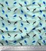 Soimoi Japan Crepe Satin Fabric Waves,Whale & Dolphin Ocean Decor Fabric Printed metre 42 Inch