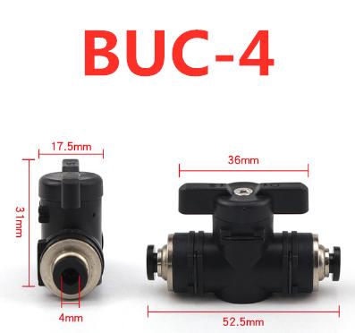 

Pneumatic Valve Hand Valve Throttle Tap BUC Air Speed Control Adapter 6mm 8mm 10mm Male Thread PT 1/8 1/4 3/8 1/2 Black Fitting