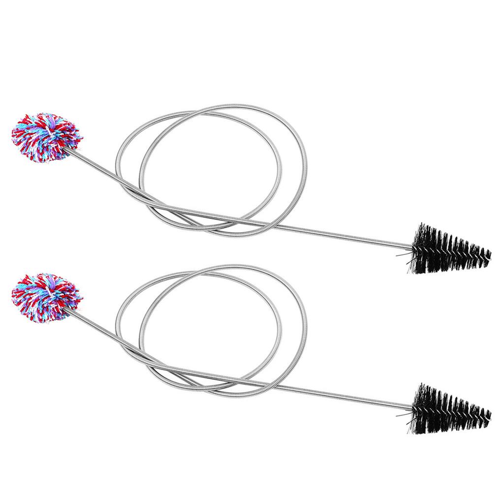 2 Pack Professional Flute Cleaner Soft Brush Flexible Brushes Double Ended Brush Dust Removal Brush for Musicians