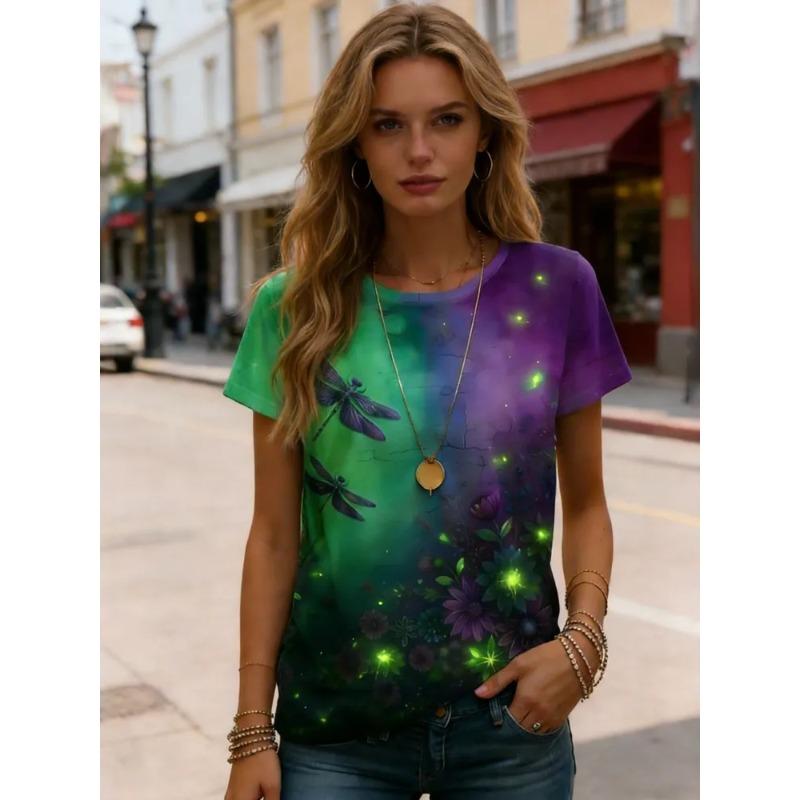 3D Printed Fashion Women s T-Shirt Summer Breathable Versatile XS
