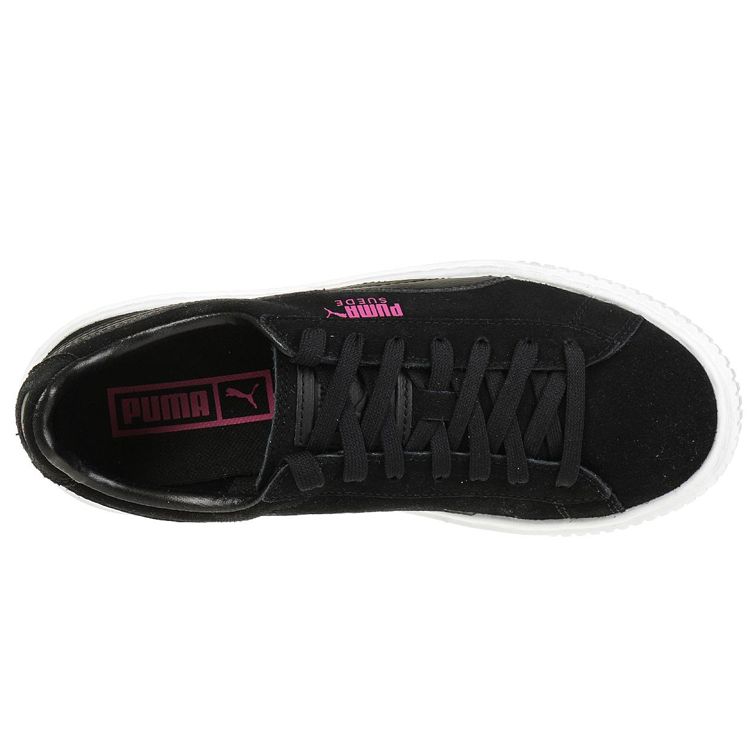 Puma Suede Platform Jr Black Pink Kids Sneakers 363663-01
