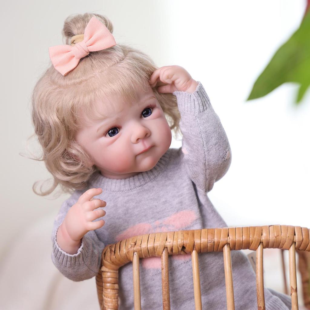 KEIUMI 18 Inch Realistic Reborn Baby Doll Full Silicone Vinyl Cute Girls Early Education Toy Birthday Gift