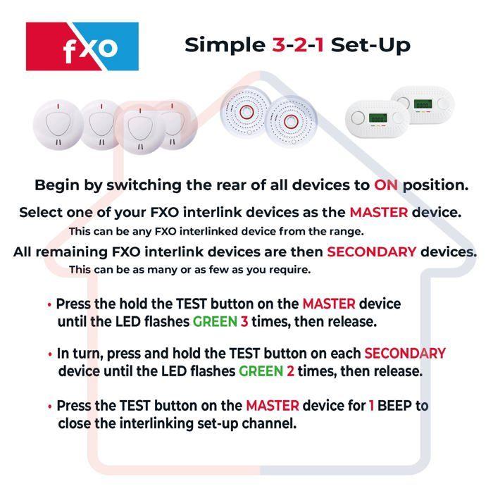 Détecteur de fumée - firexo - fxoico1 - interconnecté - multidétection - 10 ans d'autonomie