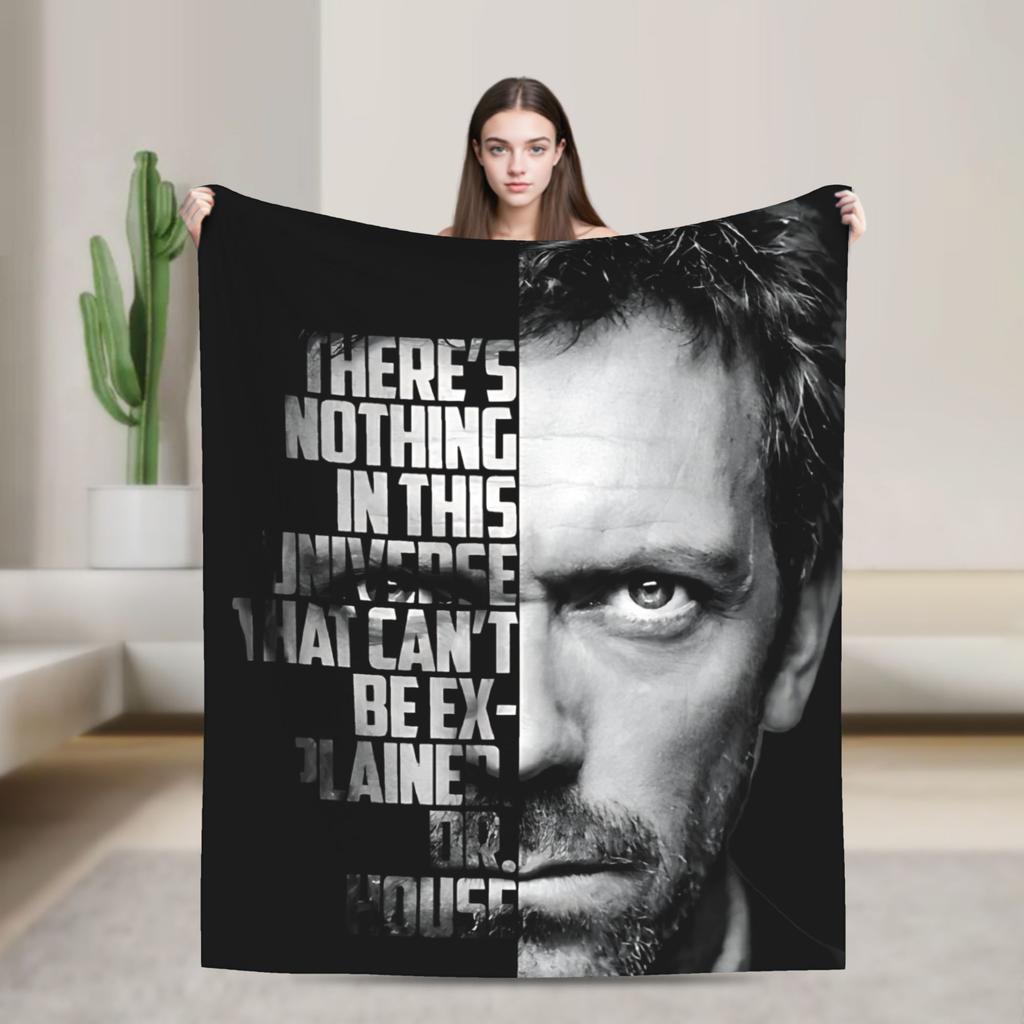 Doctor House Blanket Soft Fluffy Plush Throw Blanket For Students Couch Chair Sofa Bed Flannel Bedspread Bed Cover