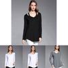 Simple Solid Color Off Shoulder Design Women Long Sleeved Top For Fall Comfort