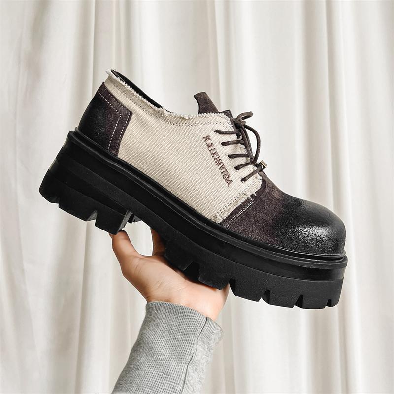 Móda Silná podrážka Pánská formální obuv Kulatá špička Venkovní vycházková obuv Módní Párty Svatba Společenská obuv Módní Ležérní obuv