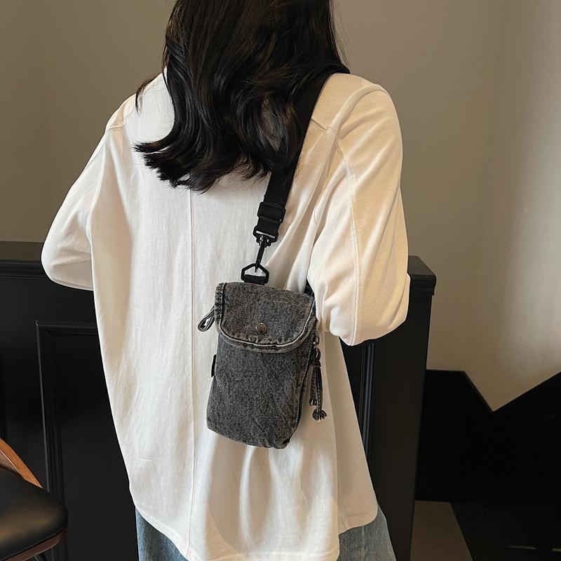 Mobile Phone Bag Women's Denim Water Cup Bag Mini Shoulder Crossbody Bag Coin Purse