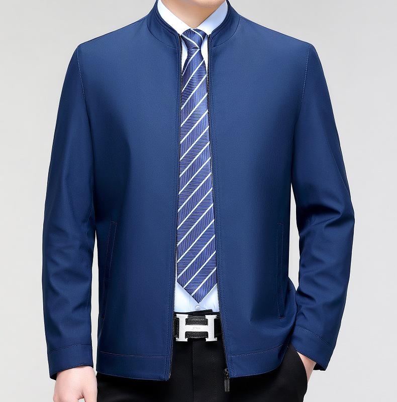 2024 Spring Business Casual Turn-Down Collar Jacket for Middle-Aged Men