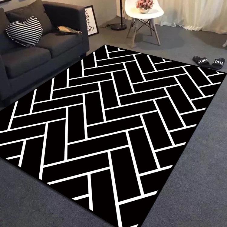 Tištěný koberec Severský obývací pokoj Ložnice Koberec k posteli Vstup do ložnice Protiskluzová podložka na podlahu Rohožka