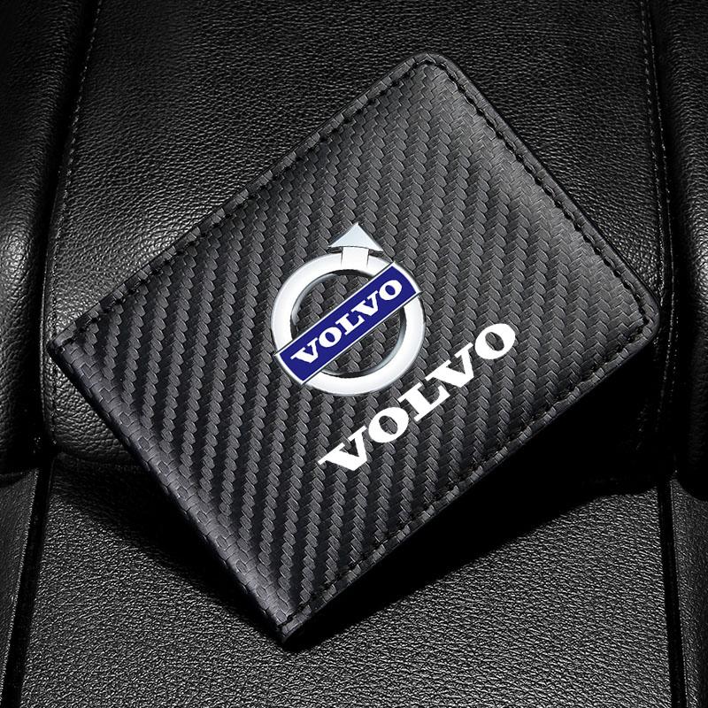 Koolstofvezel Auto Rijbewijs Tas ID Kaarthouder Portemonnee voor Volvo XC60 S90 XC90 S60 XC40 V60 V90 S40 Volvo C40 C70 Accessoires