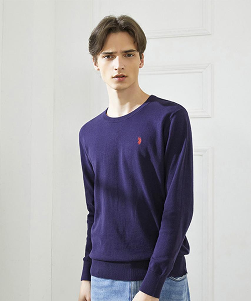 USPOLOASSN 100% Cotton Plan Round Knit_Navy