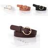 Black Leather Belt Women Premium Decorative Jeans Strap Metal Student Waistband