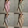 Stripe Shirt Dress With Pockets For Casual Summer Wear