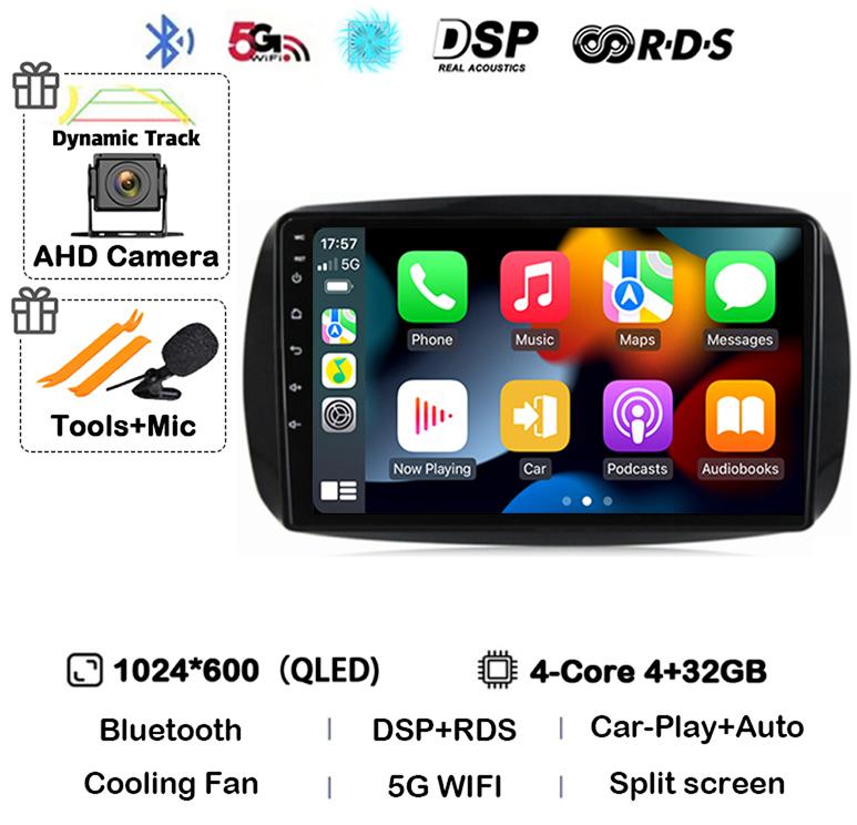 

Android 14 Carplay Auto для Mercedes Benz Smart 453 Fortwo 2014-2020 Автомобильное радио Авторадио Мультимедийный проигрыватель DSP Стерео Головное Устройство