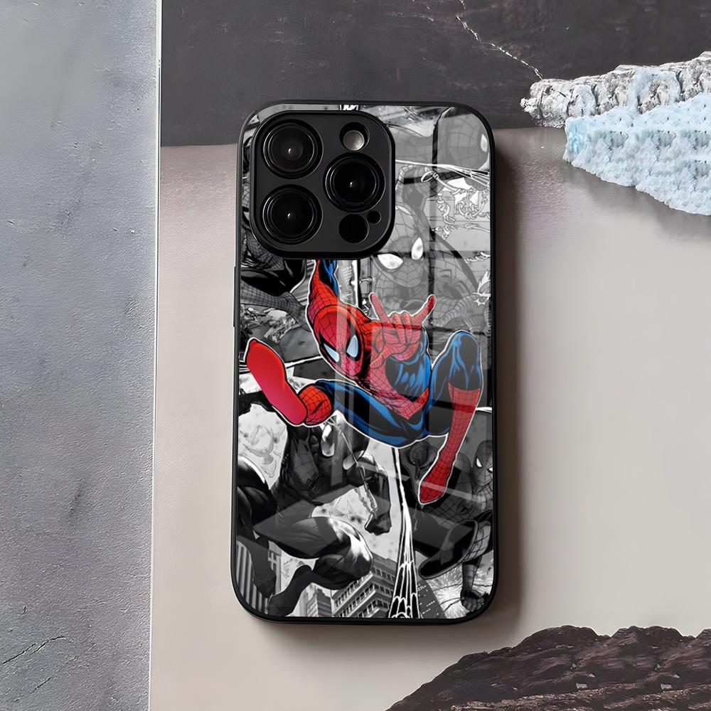 S-Spiders Cool Man Phone Case For IPhone 17 Air 16 E Pro Max 15 14 13 Mini 12 Pro 11 Max Plus Black Glass Cover