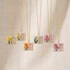 Flowers Birthday Necklace Month Design Sense Necklace Vintage Book Pendant Necklace  Jewelry