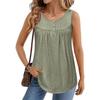 Women's Fashionable Plain Color, Round Neck, Button-Decorated Sleeveless Vest Top, Suitable For Both Inner And Outer Wear.