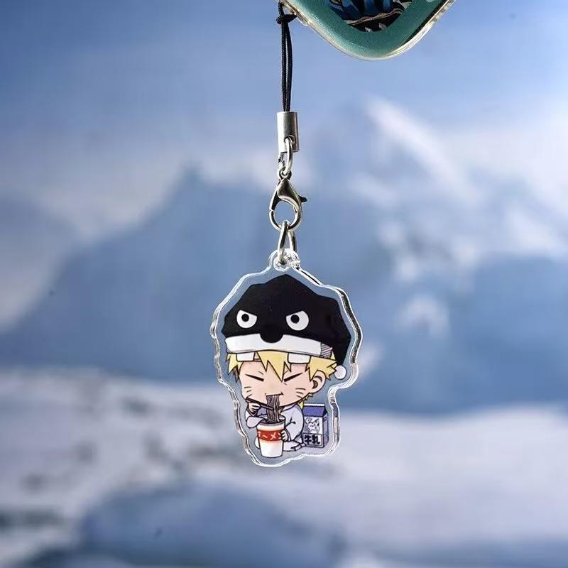 Anime Naruto Acrylic Keychain Accessaries Uzumaki Naruto Cartoon Keyring
