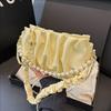 Pearl Chain Underarm Bag Women's Fashion Pleated Shoulder Bag New Messenger Bag