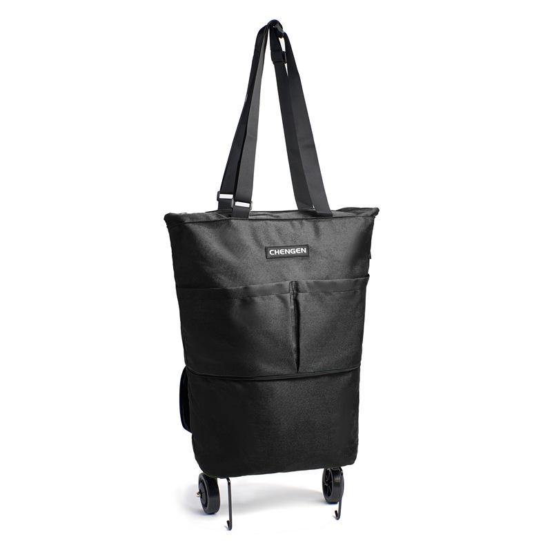 Foldable One-Way Wheel Shopping Tote – Portable, Large Capacity for Travel and Groceries